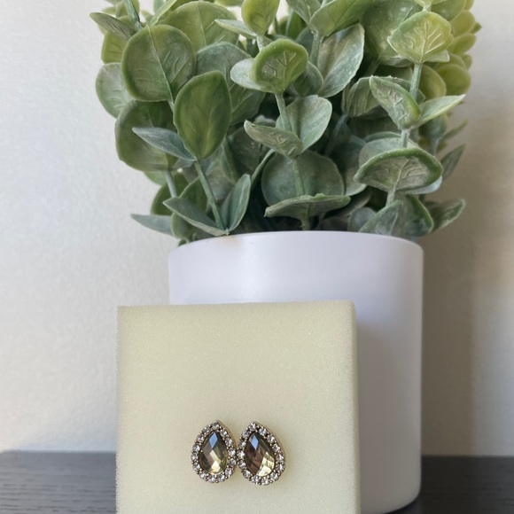 Francescas Gold Gem Teardrop Earrings - Picture 6 of 7